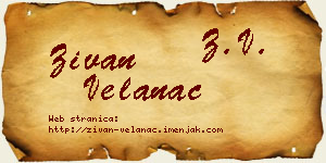 Živan Velanac vizit kartica